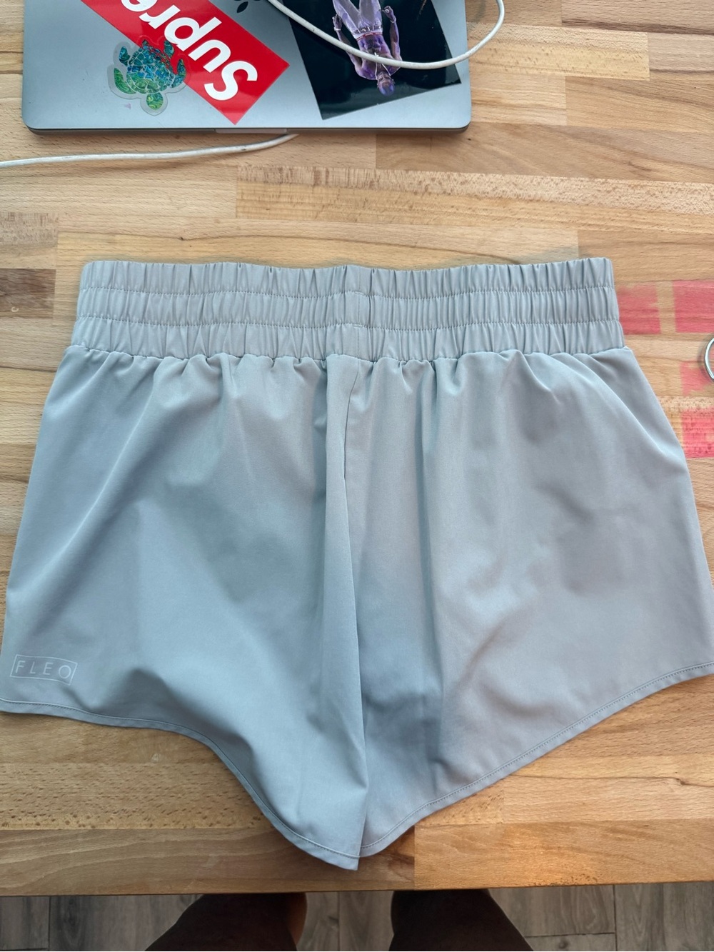 FLEO Gray Lined Workout Running Shorts – Medium